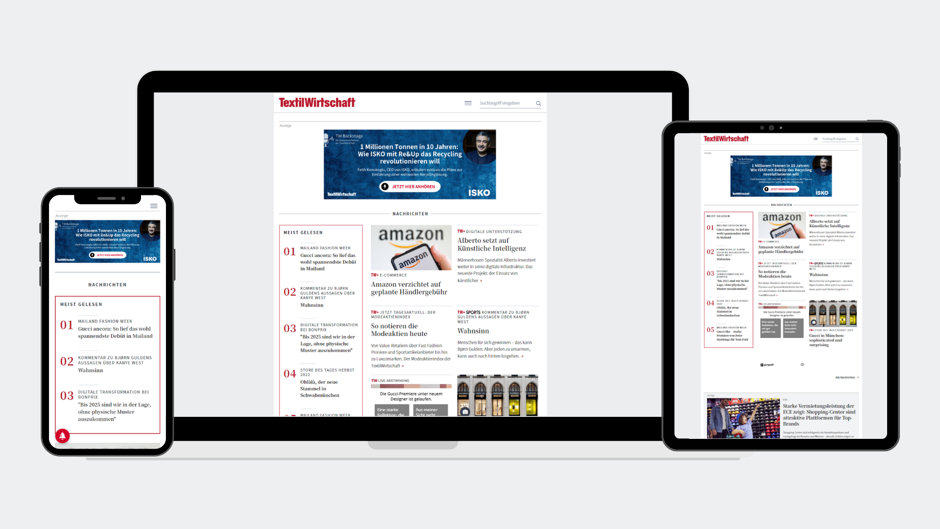 Display advertising on TextilWirtschaft.de.